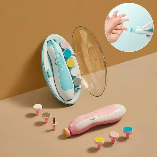 Electric Nail File Drill for Baby No Sharp Claws Hurt, 6 in 1 Safety Cutter Trimmer Clipper for Toes and Fingers