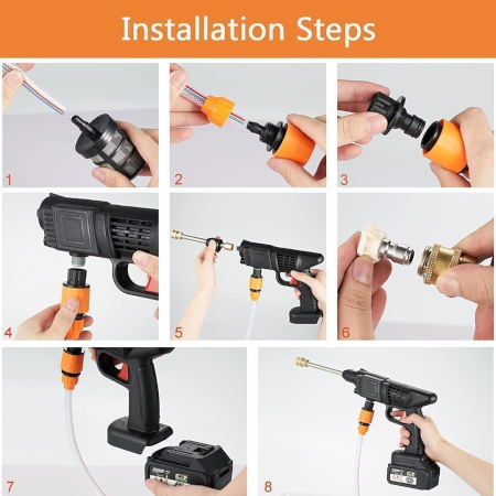Rechargeable High Pressure Washer Car Gun Portable Pressure Washer Machine For Cleaning Wall, Floor, Solar Panel