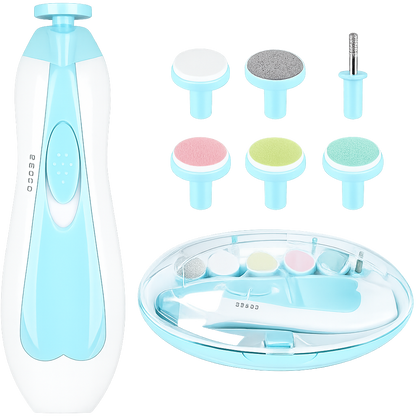 Electric Nail File Drill for Baby No Sharp Claws Hurt, 6 in 1 Safety Cutter Trimmer Clipper for Toes and Fingers