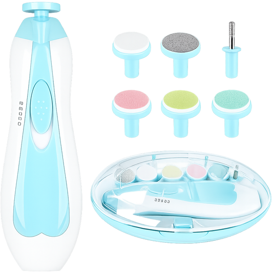 Electric Nail File Drill for Baby No Sharp Claws Hurt, 6 in 1 Safety Cutter Trimmer Clipper for Toes and Fingers