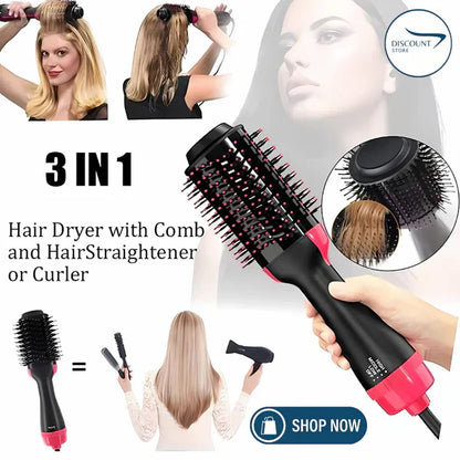 High Quality Hair Dryer Brush And Straightener - Professional Hot Air Brush 3 in 1 One Step Hair Dryer and Volumizer - Hair Dryer Brush, Blow Dryer Brush